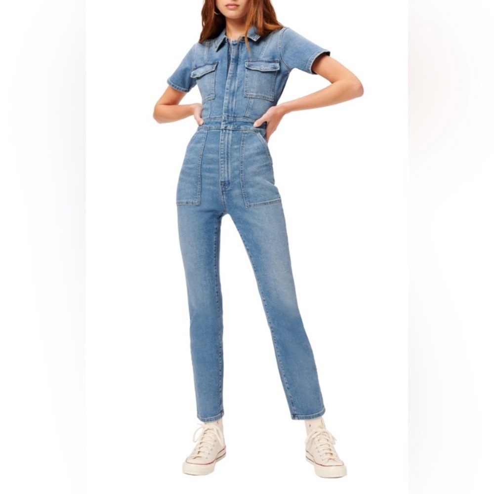 New with Tags Good American Fit for Success denim jumpsuit 2 M